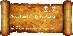 Mosolygó Krisztina névjegykártya